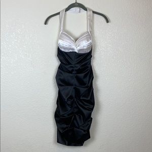 Blonde Nites Dress Black White Stacy Sklar Halter